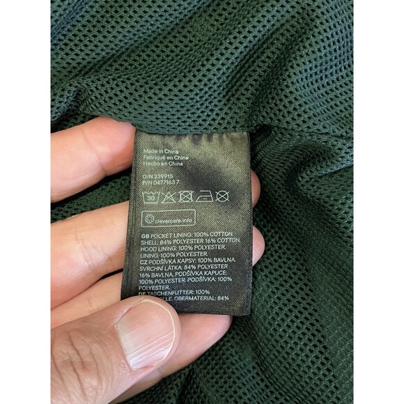 H&M L.O.G.G. Jacket Mens Small Green Hooded Full Zip Lightweight Windbreaker - Picture 4 of 5